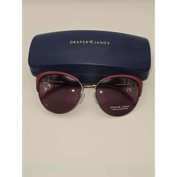 Draper James Merlot Cat Eye Sunglasses 58/17/140 NWOT Case and cleaning cloth